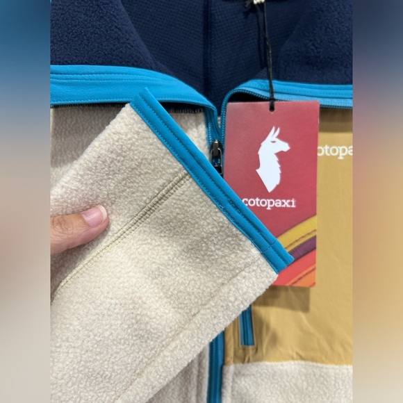 Cotopaxi Women's XL Abrazo Fleece Half-Zip Jacket Maritime Blue Cream NWT Jacket - Picture 4 of 12